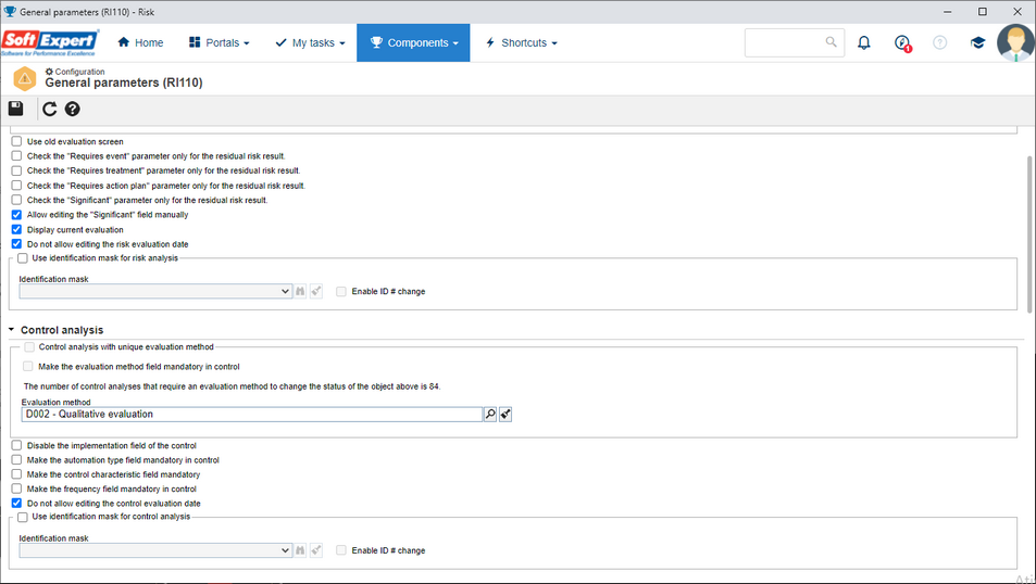 Configuration > General parameters