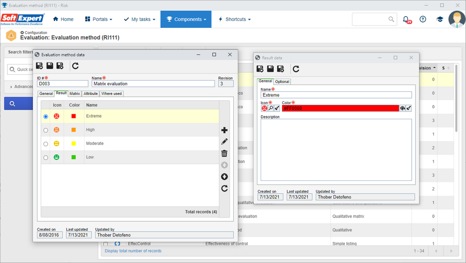 Management > Configuration > Evaluation method