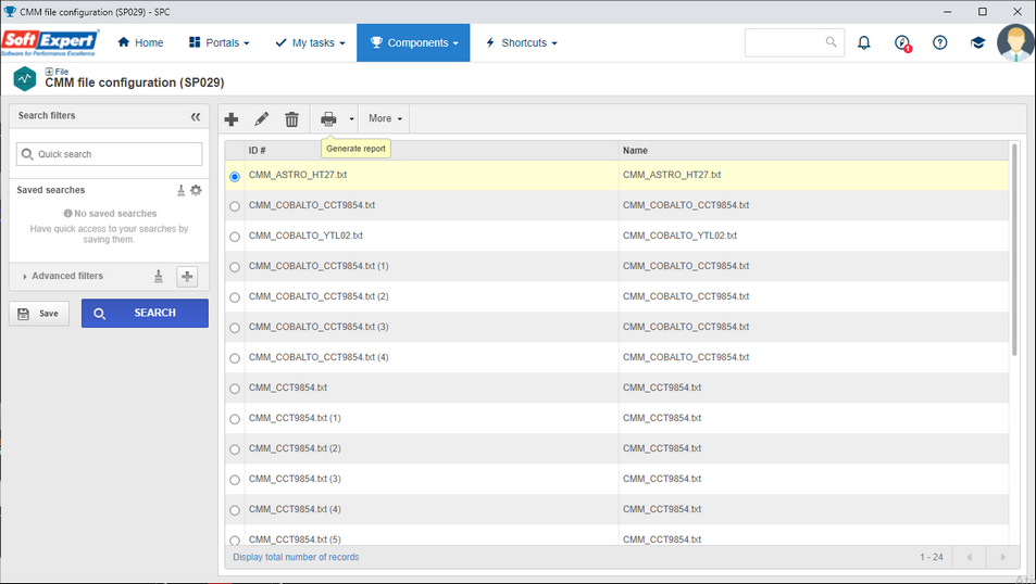 File > CMM file configuration