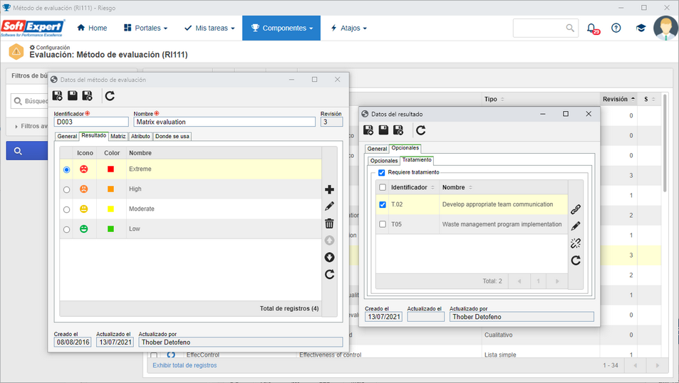 Gestión > Configuración > Método de evaluación