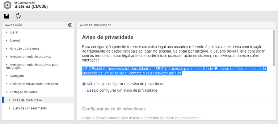 Aviso de privacidade