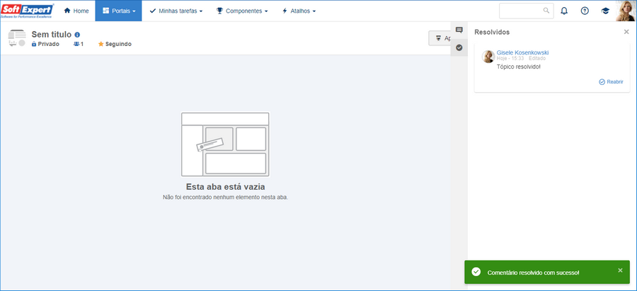 Resolver tópico de portal