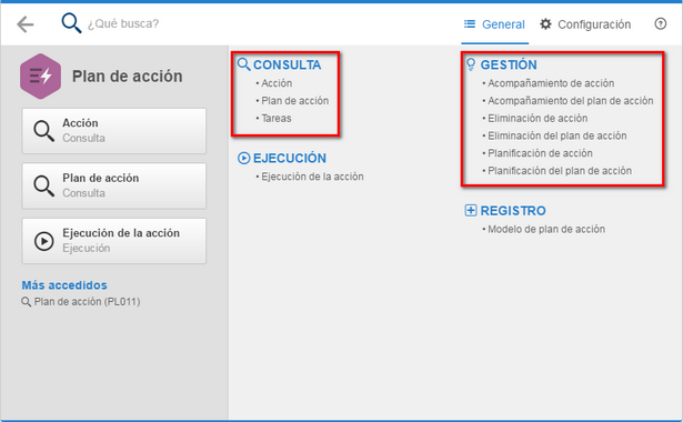 Menús Consulta y Gestión hasta la versión 2.0.5